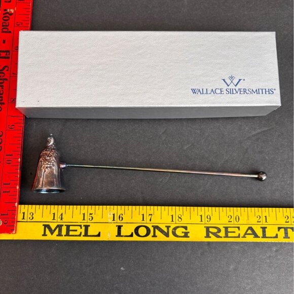Wallace Silversmiths Candle Snuffer Box Silver Tone 8.25" Heavy - Picture 4 of 4